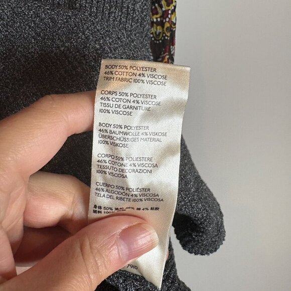 Free People We The Free Waffle Knit Patchwork Long Sleeve Top In Gray - Picture 6 of 7